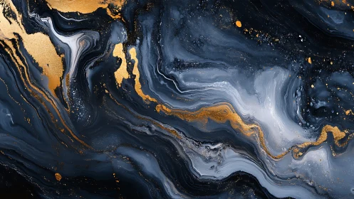 Midnight nebula river streaked with molten gold currents.