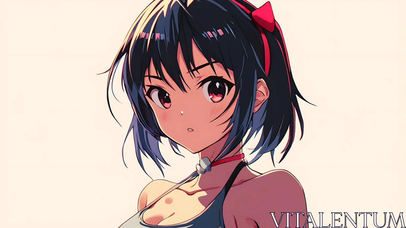 Anime character portrait with soft cel shading and warm palette.