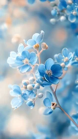 Blue forget-me-not flowers: shallow-depth photographic rendering with selective focus techniques.