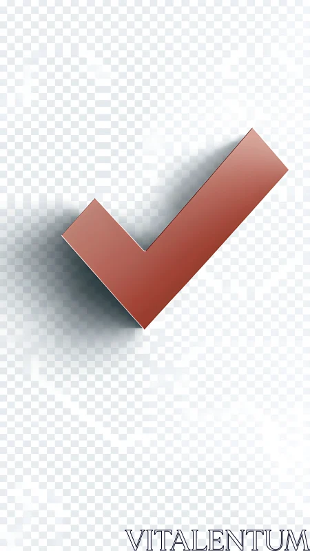 Bold 3D check mark icon casts a subtle modern shadow
