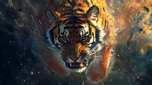 Ballistic tiger charge through particulate chromatic vortex.