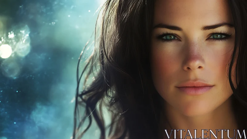 Quiet starlit gaze beside soft teal morning light.