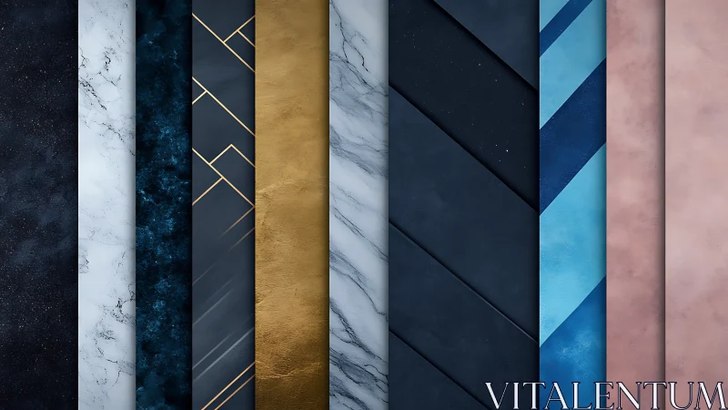 Velvet marble and metallic stripes in cozy cool hues.
