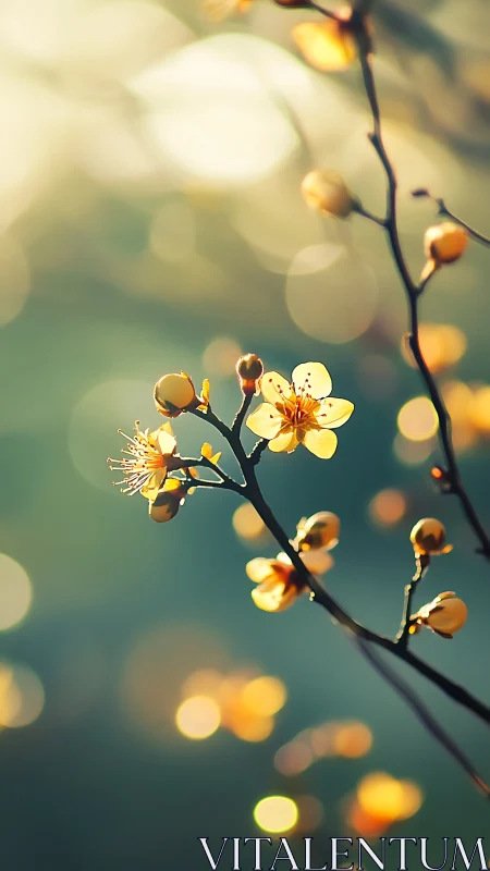 Luminous Bloom: Golden Petals Dance in Honeyed Light.