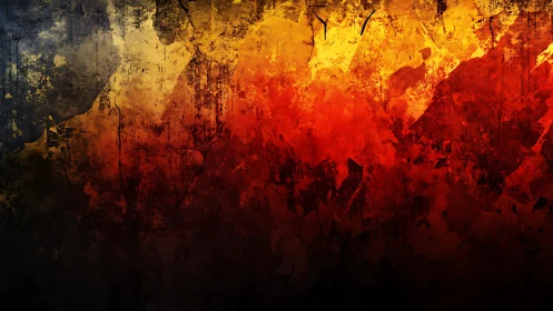 Fiery Abstract Grunge Texture With Bold Red And Yellow Tones.