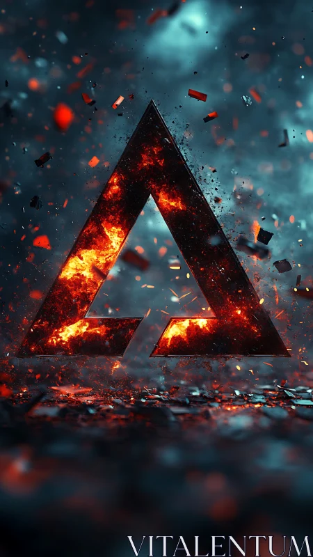 Fiery Triangle Exploding with Cosmic Energy and Fire.