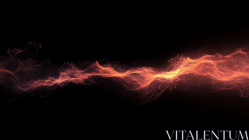 Luminous Energy Stream Traversing Black Void.