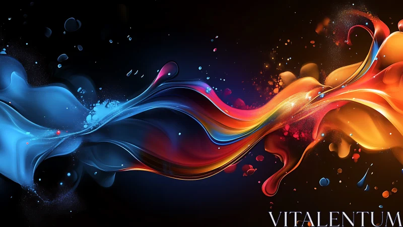 Liquid color streams collide in high-contrast motion study.