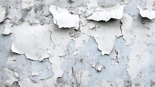 Peeling White Paint on Weathered Wall Texture, Urban Decay Style.