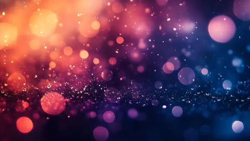 Vibrant bokeh light background with glowing particles, abstract style.