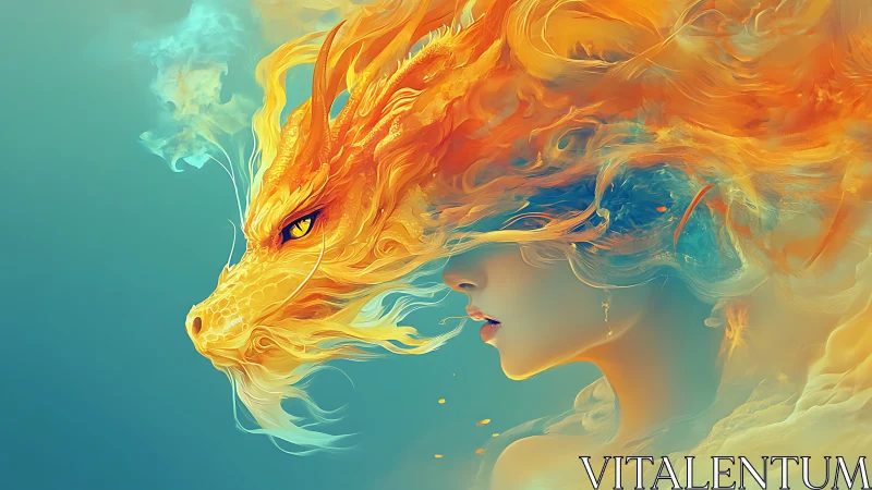 Draconic flame-synthesis with human profile phase-merged.