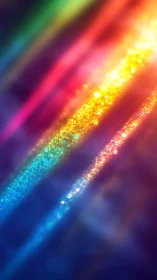 Diagonal multicolor light streaks form granular vertical bands
