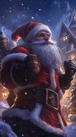 Joyful Santa Claus bringing cozy winter magic tonight.