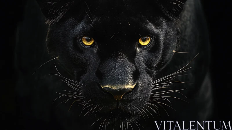 Black Panther's Golden Gaze Captivates.