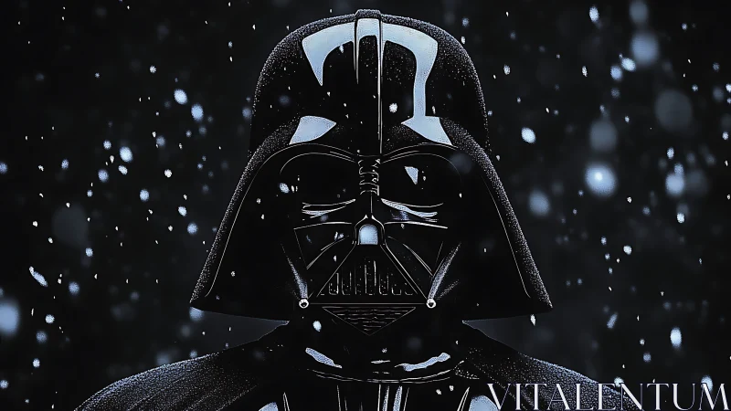 Dark armored respirator mask rendered with high-contrast specular highlights