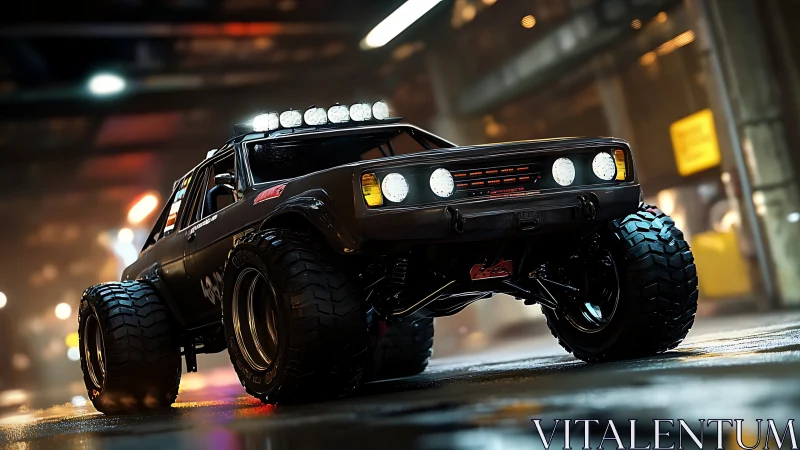 Photorealistic off-road truck in cinematic low-angle composition.