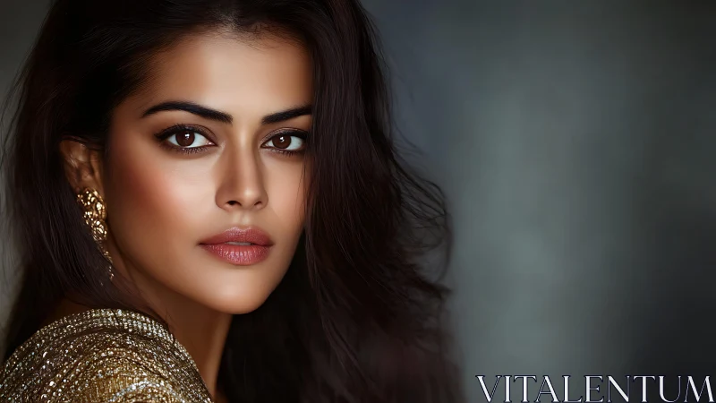 Digital close-up portrait shows woman in profile view