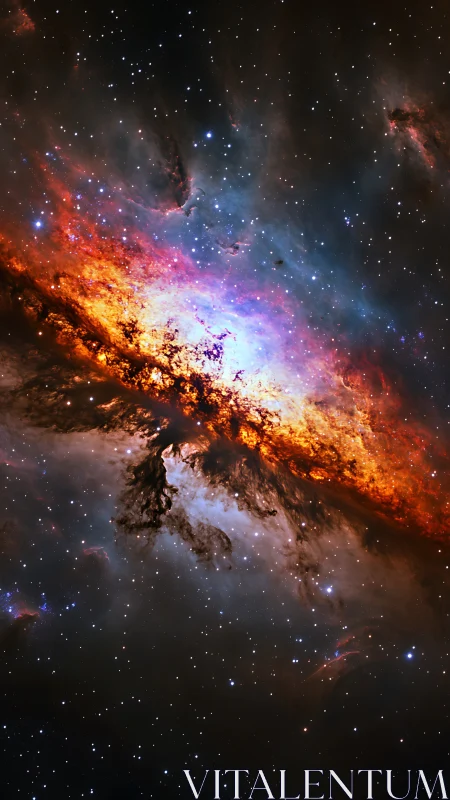 Starburst nebula core erupts with molten cosmic color.