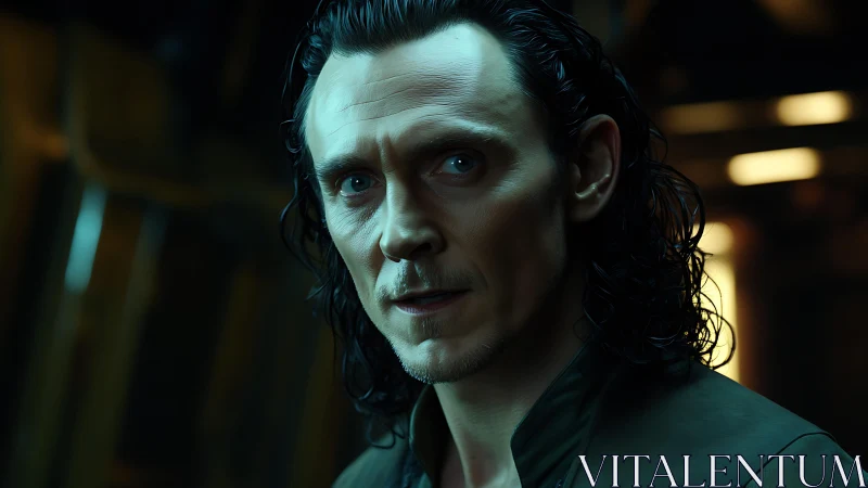 Brooding man stares forward under moody cinematic lighting