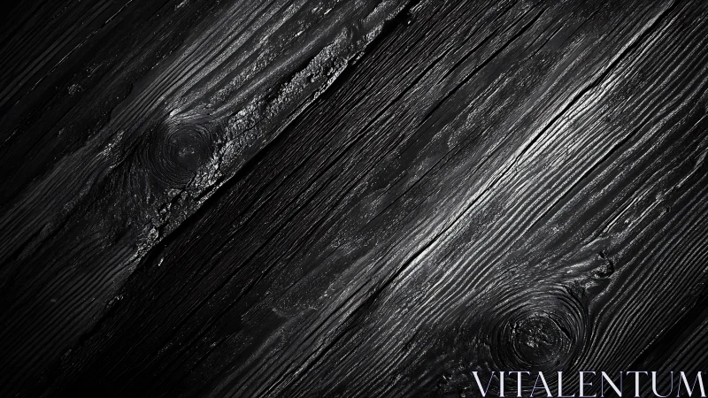 Charred black wooden boards with dramatic grain detail.