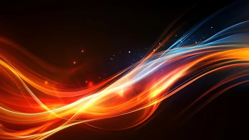 Luminous Energy Waves Dancing Through Darkness.