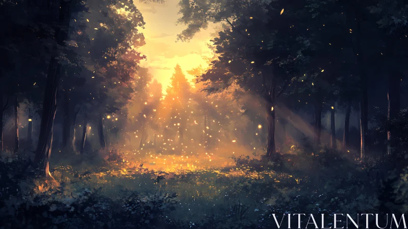 Enchanted Forest Awakens in Golden Light