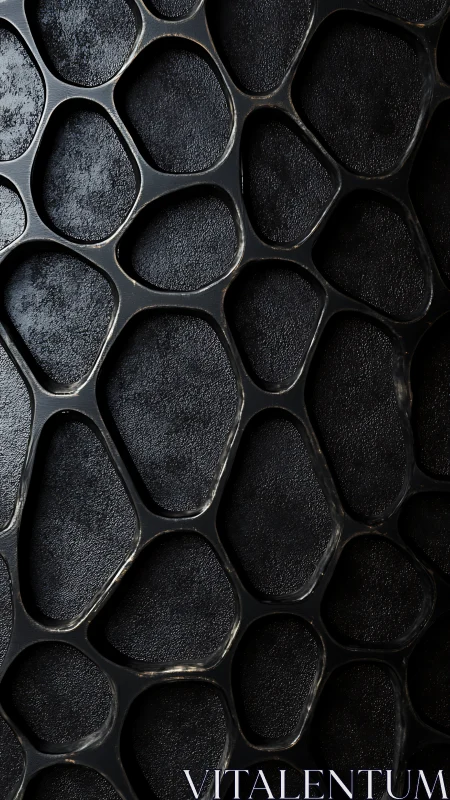 Midnight cellscape of molten hexagons on textured void.