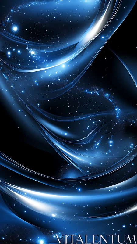 Gentle blue starlight flowing through a dreamy night sky.