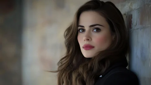 Low depth-of-field portrait with soft lateral wall lighting.