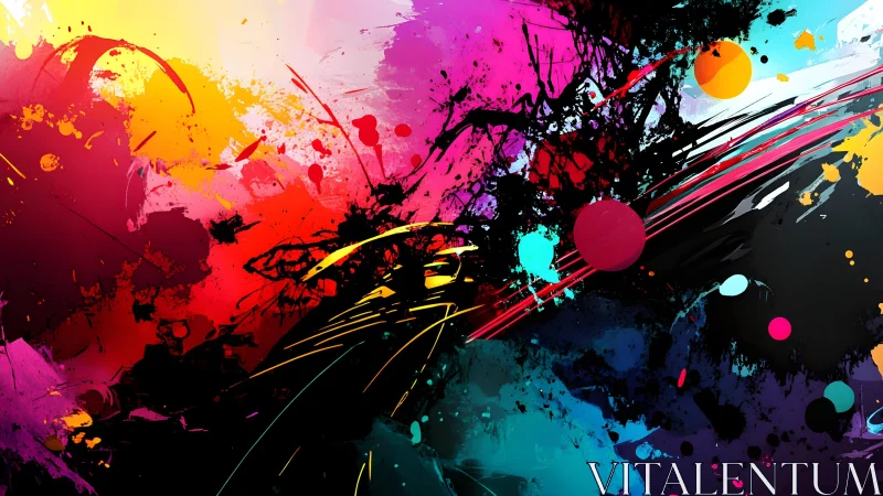 Vibrant Abstract Paint Splash Artwork in Dynamic Modern Style.