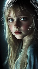 Luminous Eyes Pierce Through Delicate Porcelain Innocence