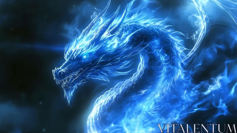Luminescent plasma dragon rendered with dynamic volumetric glow