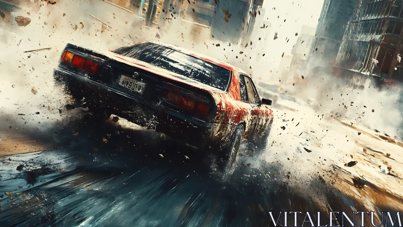 Gritty street racer carving a wild path through the city.