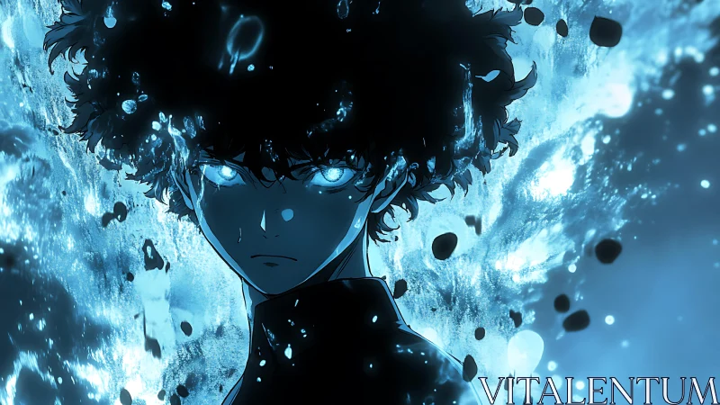 Blue-flame prodigy carves a storm of light from darkness