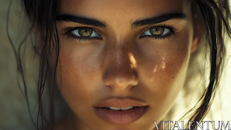 Sunlit freckled gaze burning through golden afternoon hush.