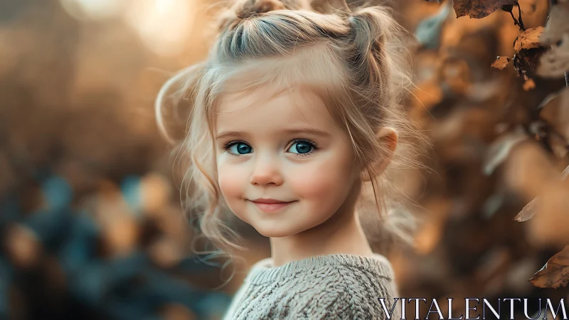 Golden Hour Grace: A Young Soul's Radiant Gaze.