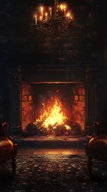 Fireplace Reverie: Where Candlelit Elegance Meets Crackling Warmth