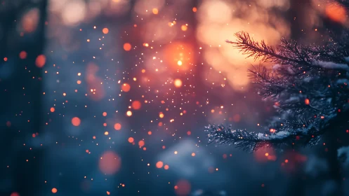 Snowy Branches Glow With Warmth and Wonder.