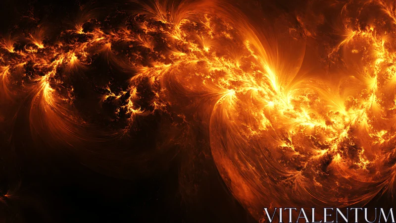 Fractal flame pattern displays branching luminous filaments