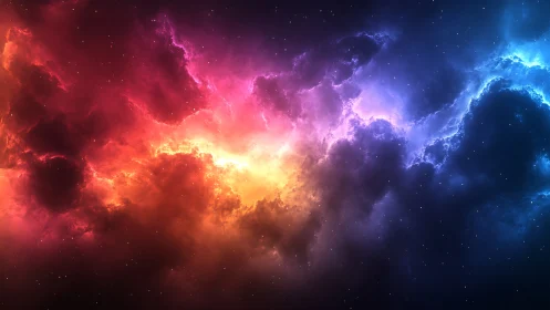 Nebula prism ignition over a softly glittering starfield.