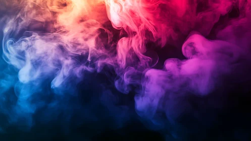 Chromatic nebula of swirling smoke in electric twilight hues.