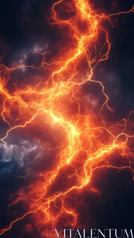 Explosive Lightning Storm Energy. Crackling Electrical Power.