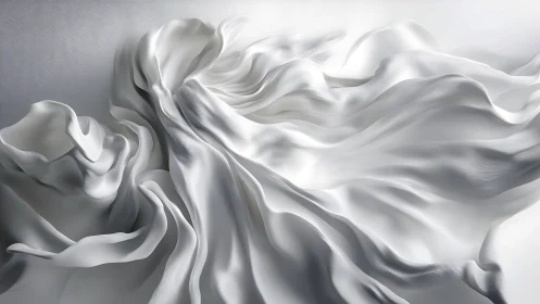 Undulating white fabric surfaces render controlled micro-pleated light flow