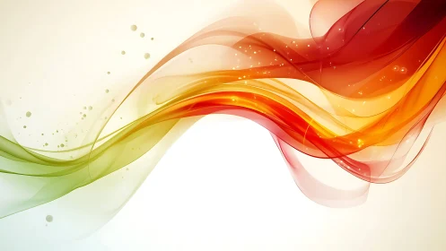 Glowing ribbons of color sweep gently across soft white light