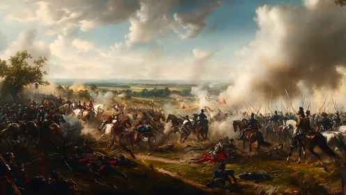 Storm of steel and smoke over a restless battlefield sky.