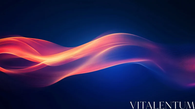 Digital painting lightwave ribbon on deep gradient field.