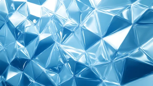 Abstract geometric crystal texture in cool blue tones, modern style.