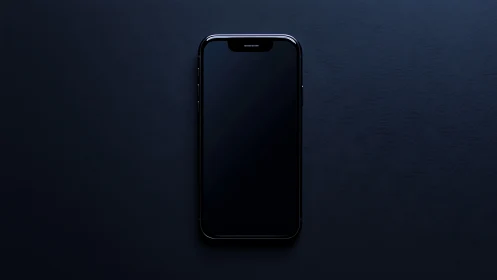 Modern Smartphone with Dark Display on Deep Blue.