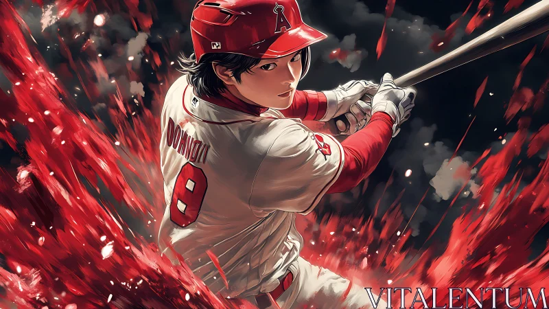 Crimson swing ignites a storm of painterly baseball fury