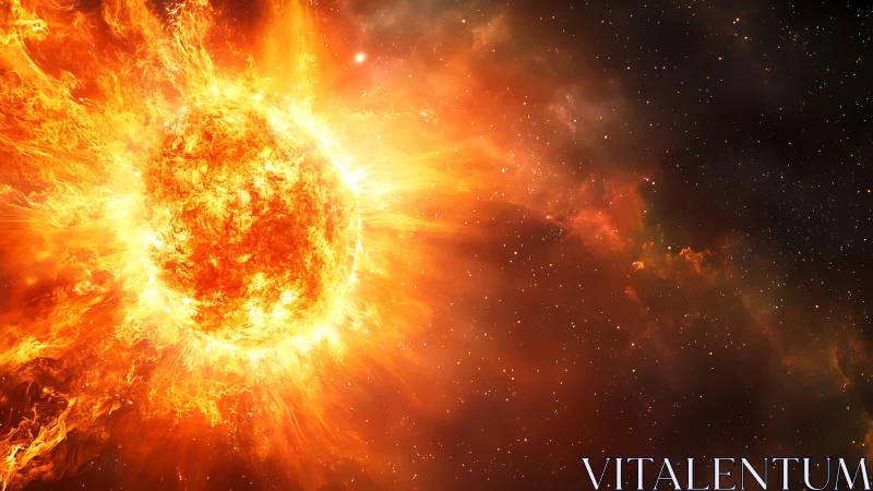 Solar flare eruption blasting plasma into deep space.